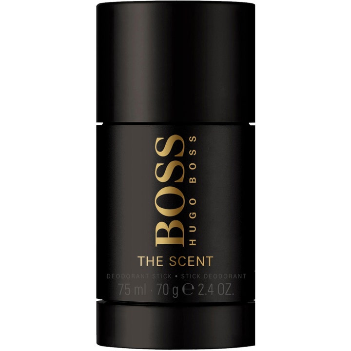Hugo Boss The Scent 75 ml deodorant stick giver friskhed i en stilfuld sort hylse med guldtekst.
