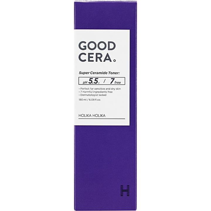 Holika Holika Good Cera Super Ceramide Toner 180 ml i lilla papæske med pH 5.5 til tør hud