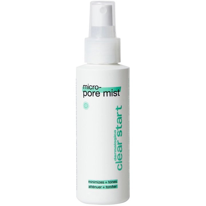 Dermalogica Clear Start Micro-Pore Mist 118 ml porereducerende ansigtsspray i hvid plastflaske med spraypumpe.