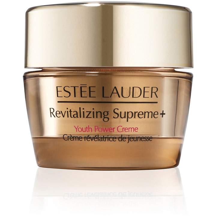 Estée Lauder Revitalizing Supreme+ Youth Power Creme 50 ml opstrammende ansigtscreme i en gylden glaskrukke med guldlåg