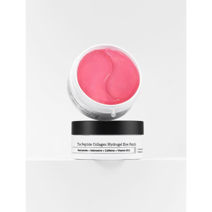 COSRX The Peptide Collagen Hydrogel Eye Patch 60 stk fugtgivende øjenmasker i krukke med lyserøde patches