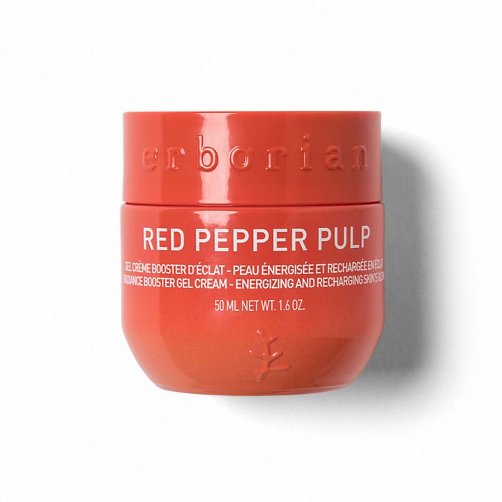 Erborian Red Pepper Pulp 50 ml glødgivende ansigtscreme i rød krukke der giver huden fornyet energi og udstråling.