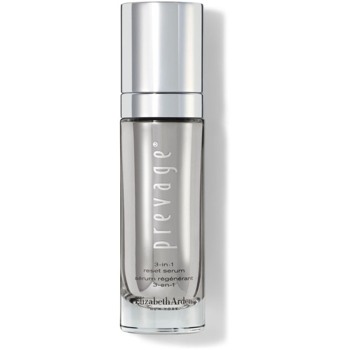 Elizabeth Arden Prevage 3-in-1 Reset Serum 30 ml regenererende ansigtsserum i sølvfarvet flakon med metallisk låg
