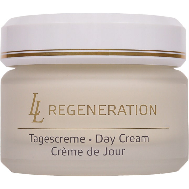 Anne Marie Börlind LL Regeneration Day Cream regenererende dagcreme i frostet krukke med hvidt låg og guld