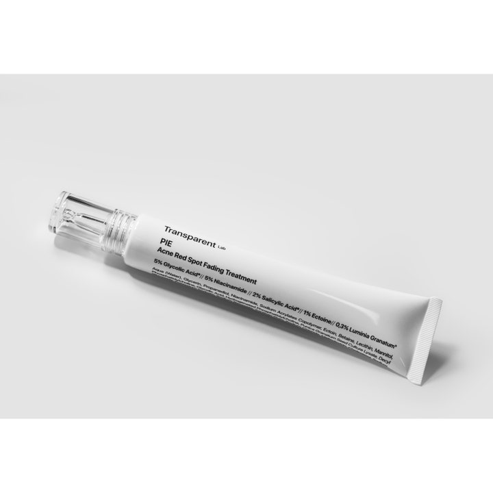 Transparent Lab PIE Acne Red Spot Fading Treatment 30 ml spot treatment mod ar i hvid tube med gennemsigtigt låg