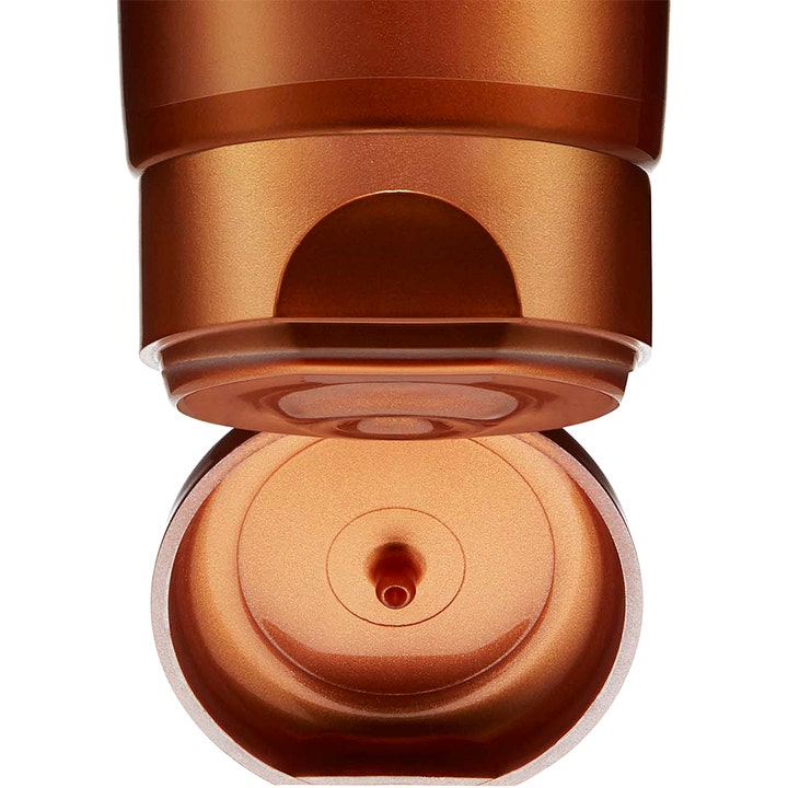 Clarins Self Tanning Instant Gel 125 ml selvbruner til krop viser den åbne metalliske bronzefarvede klikhætte