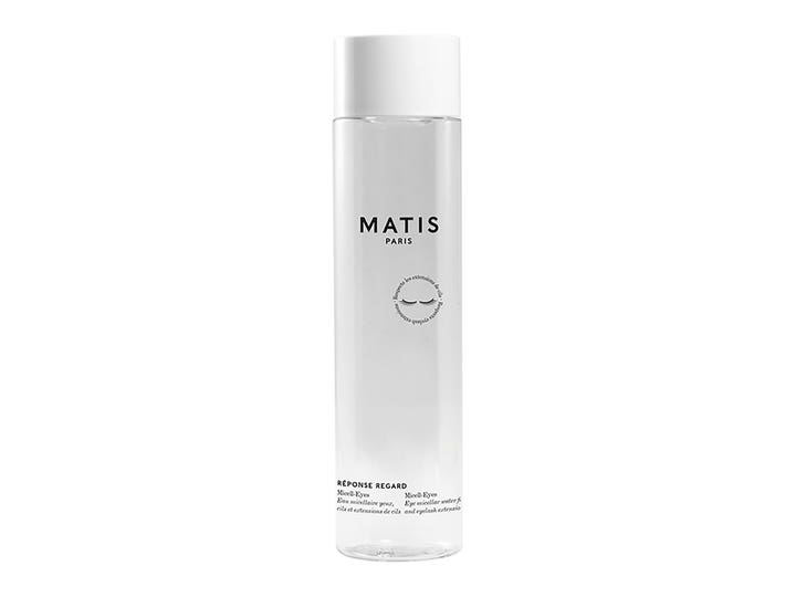 Matis Paris Réponse Regard Micell-Eyes 150 ml skånsom makeupfjerner i klar cylinderflaske med hvidt skruelåg