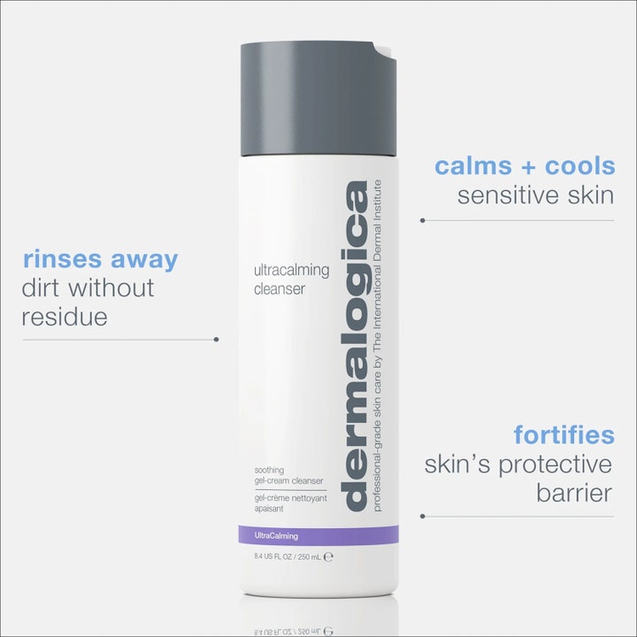 Dermalogica UltraCalming Cleanser 250 ml beroligende ansigtsrens i hvid flaske der styrker hudens barriere