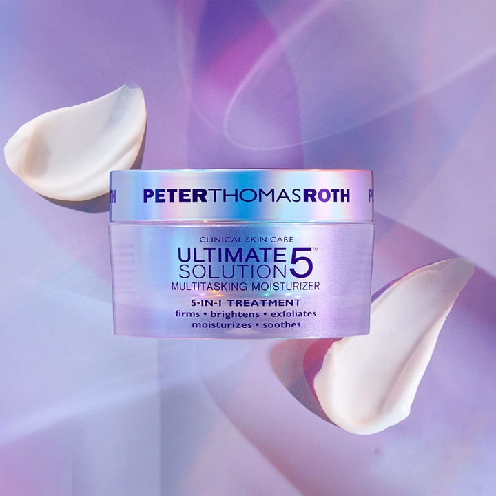 Peter Thomas Roth Ultimate Solution 5 50 ml ansigtcreme i lilla krukke med hvide cremeteksturer