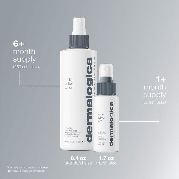 Dermalogica Multi-Active Toner 250 ml fugtgivende ansigtsmist sprayes over ansigtet for at give huden fugt