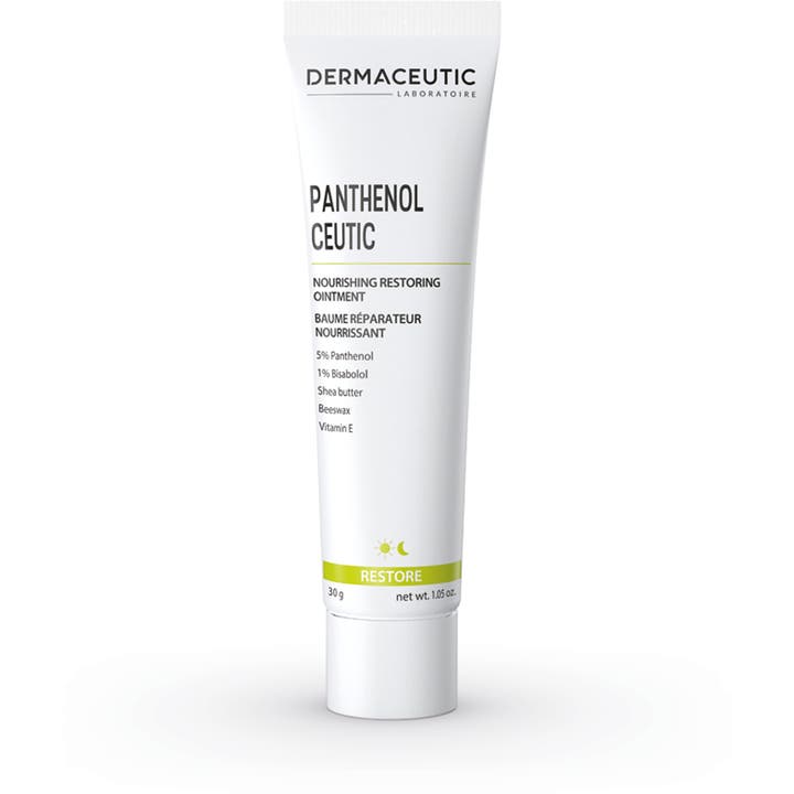 Dermaceutic Panthenol Ceutic 30g nærende genopbyggende salve i hvid tube med grønne detaljer