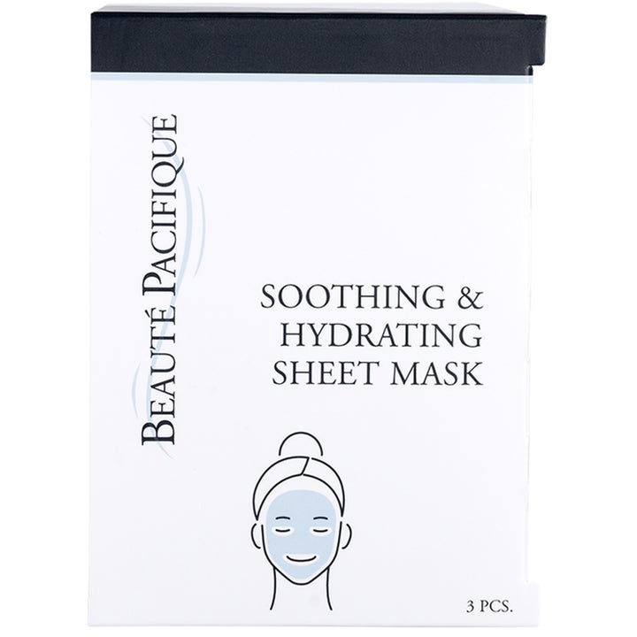 Beauté Pacifique Soothing & Hydrating Sheet Mask 3 stk beroligende ansigtsmaske i hvid og sort æske