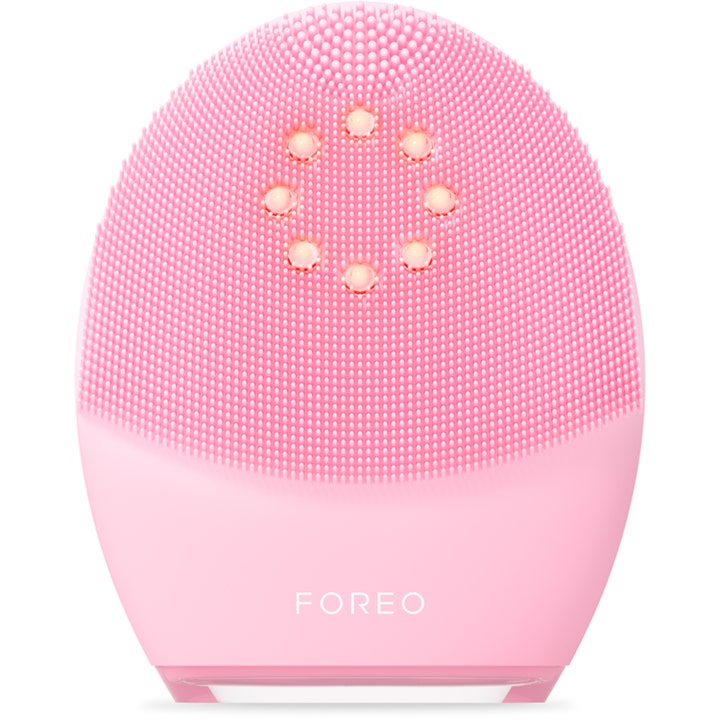 FOREO LUNA 4 plus Normal Skin Pink 1 stk. lyserød silikonebørste med LED-lys der giver ren og opstrammet hud.