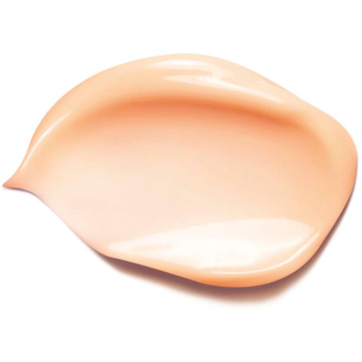 Clarins Beauty Flash Balm 50 ml fugtgivende dagcreme der giver glød med en blød ferskenfarvet tekstur.