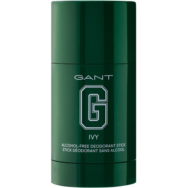 GANT IVY alkoholfri deodorantstift giver friskhed i en mørkegrøn cylinderformet beholder med hvidt logo