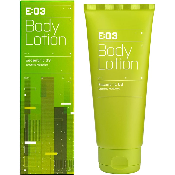 Escentric Molecules Escentric 03 Body Lotion 200 ml fugtgivende bodylotion i limegrøn tube og æske