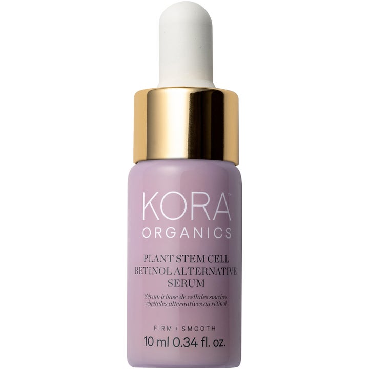 Kora Organics Plant Stem Cell Retinol Alternative Serum 10 ml opstrammende ansigtsserum i lilla flaske med guldlåg