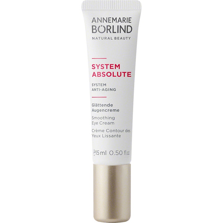 Annemarie Börlind System Absolute Smoothing Eye Cream 15 ml anti-aging øjencreme i hvid tube med guldfarvet hætte