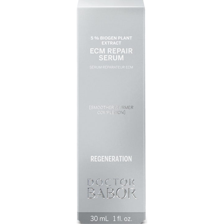 Babor DOC ECM Repair Serum 30 ml i sølvfarvet æske der giver en fastere hud og regenerering.