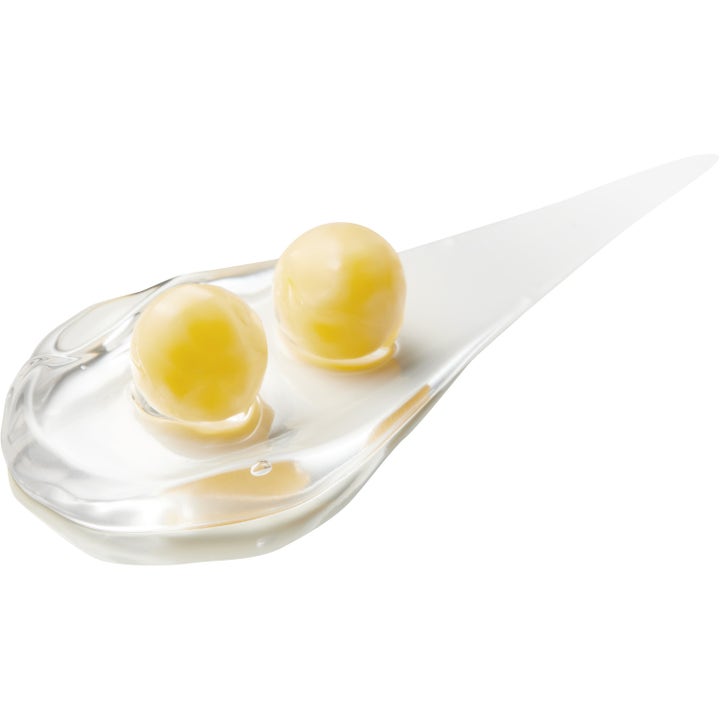 Medicube Deep Vita C Capsule Cream 55 g glødgivende dagcreme med to gule kapsler i en klar geltekstur