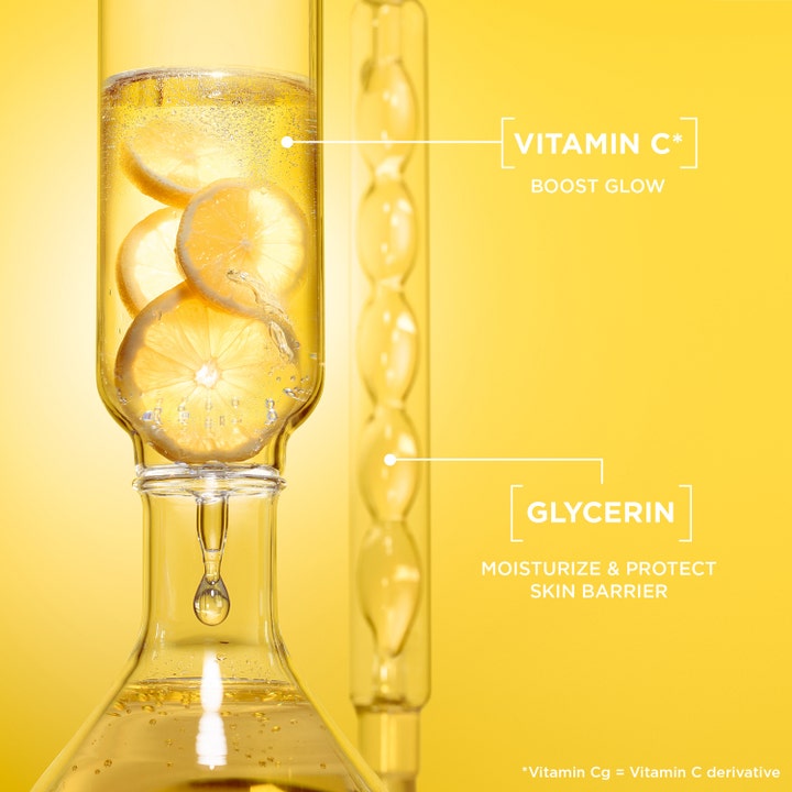 Garnier Skin Active Vitamin C Cream Cleanser 250 ml med glycerin og citronskiver der giver glød