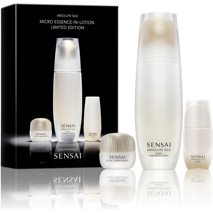 Sensai Absolute Silk Micro Essence-in-Lotion Limited Edition hudplejesæt i hvide flakoner og krukke