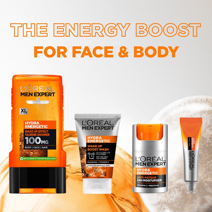 L'Oréal Paris Men Expert Hydra Energetic Trio hudplejesæt med showergel og ansigtscreme mod træthedstegn