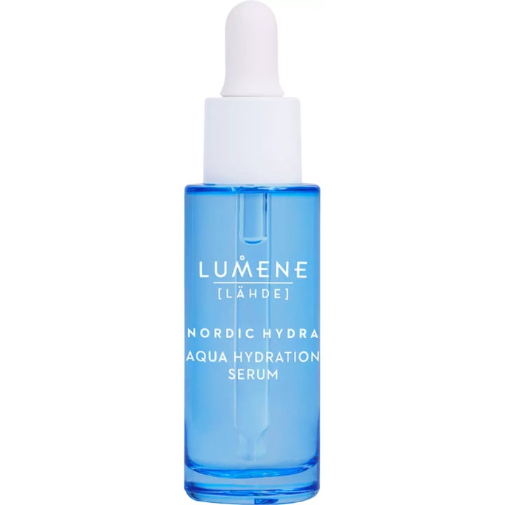 Lumene Nordic Hydra Aqua Hydration Serum 30 ml fugtgivende serum i klar blå flaske med hvid pipette
