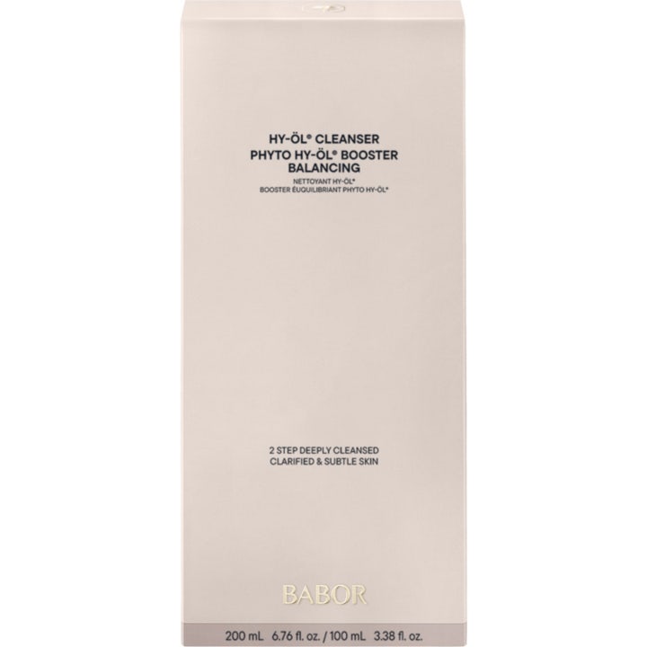Babor HY-ÖL & Phyto Balancing Booster 300 ml ansigtsplejesæt i en elegant beige æske til dybderens