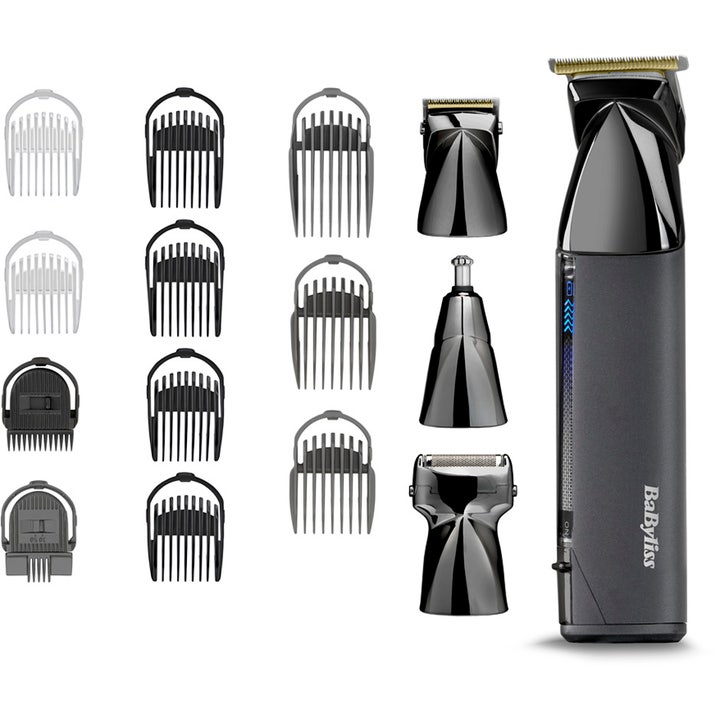BaByliss Super X Metal 15 in 1 Multi Trimmer 1 stk skægtrimmer i sort metal med fjorten tilbehørsdele