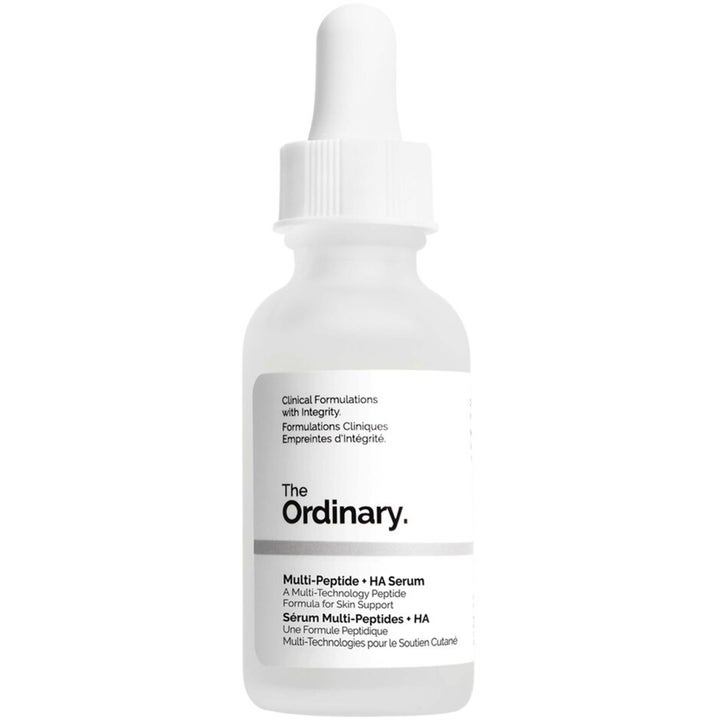 The Ordinary Multi-Peptide + HA Serum 30 ml opstrammende ansigtsserum i mat glasflaske med hvid pipette
