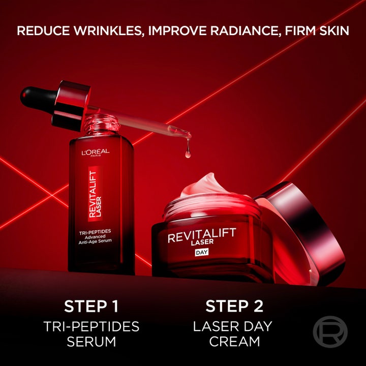 L'Oréal Paris Laser Advance 50 ml anti-ageing dagcreme i rød krukke med vitamin C, hyaluronsyre og pro-retinol