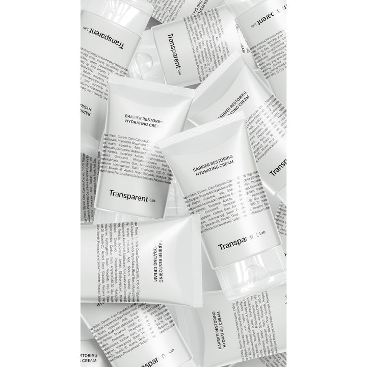 Niche Beauty Lab Transparent Lab Barrier Restoring Hydrating Cream 50 ml fugtgivende ansigtscreme i hvide tuber