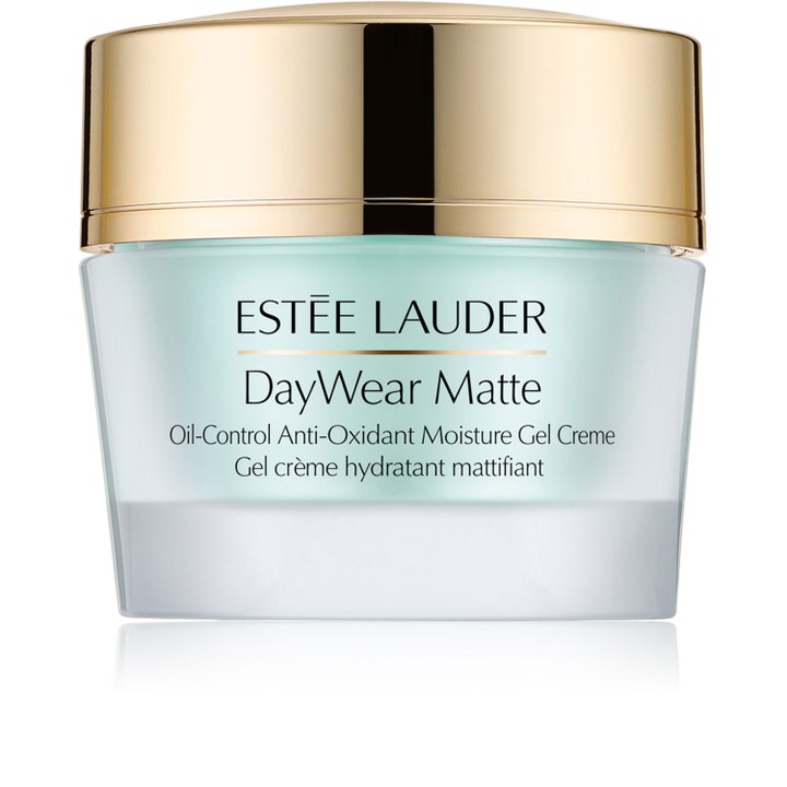 Estée Lauder DayWear Matte Oil-Control Moisture Gel Creme matterende ansigtscreme i lyseblå krukke med guldlåg