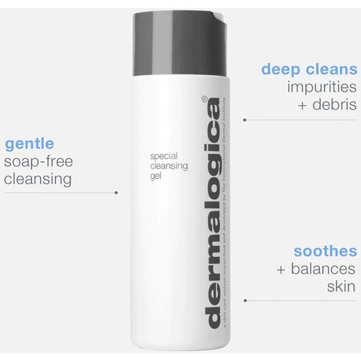 Dermalogica Special Cleansing Gel 500 ml sæbefri ansigtsrens i hvid flaske der beroliger og balancerer huden.