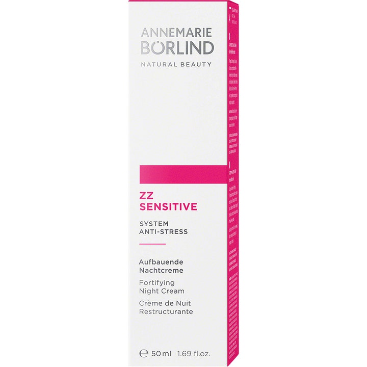 Annemarie Börlind ZZ Sensitive Fortifying Night Cream 50 ml styrkende nattcreme i hvid yderemballage med pink detaljer