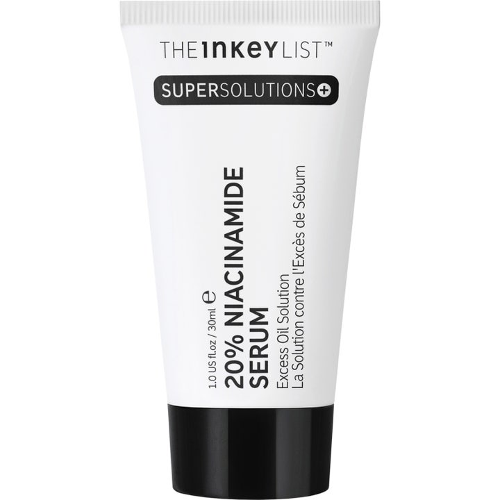 The Inkey List Niacinamide Serum 30ml balancerende ansigtsserum i hvid plastflaske med sort vippelåg