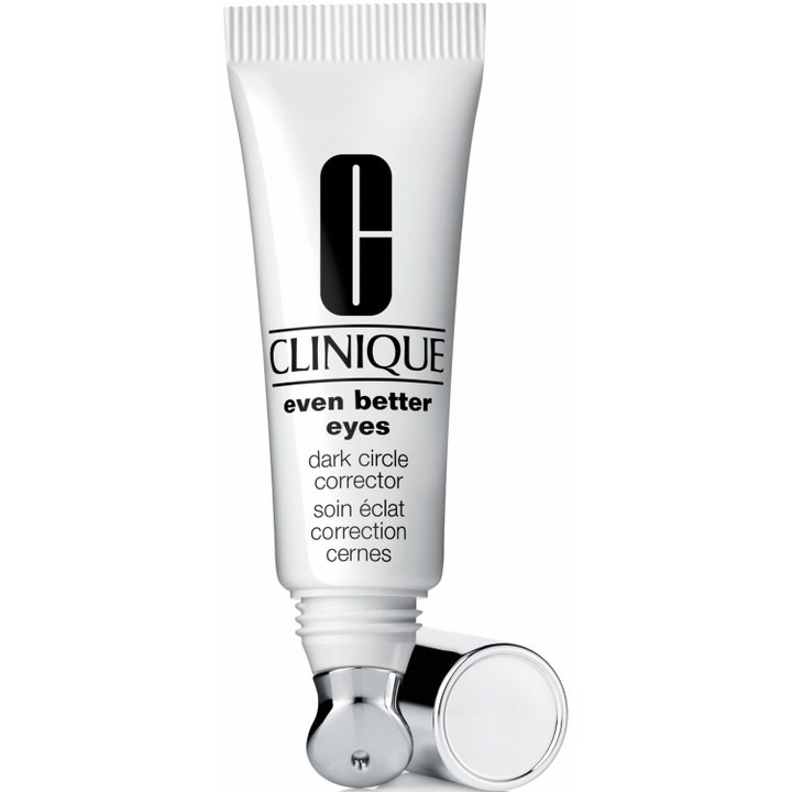 Clinique Even Better Eyes 10 ml øjencreme mod mørke rande i hvid tube med kølende sølvapplikator og sølvlåg