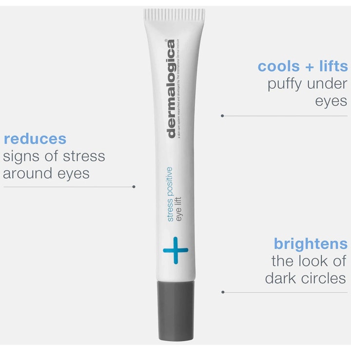 Dermalogica Stress Positive Eye Lift 25 ml øjencreme i hvid tube der mindsker mørke rande og hævelser