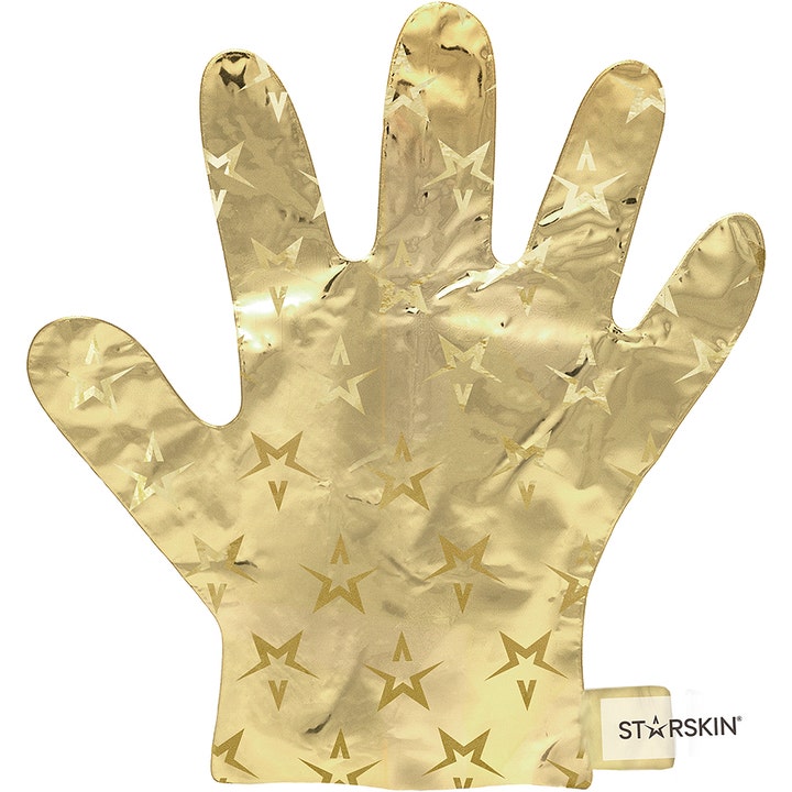 Starskin The Gold Mask Hand 16 g revitaliserende håndmaske som en skinnende guld-foliehandske med stjernemønster