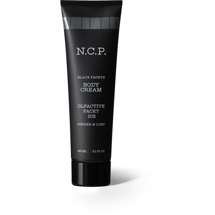 N.C.P. Black Facets Body Cream 102 Ginger & Lime 150 ml fugtgivende kropscreme i en stilren sort tube