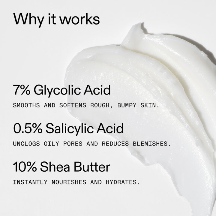 The INKEY List Glycolic Acid Exfoliating Body Stick 45 g kropsstick med hvid creme 7% glykolsyre og 10% sheasmør