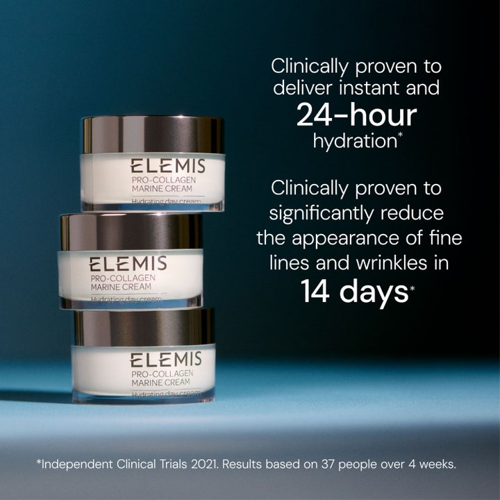Elemis Pro-Collagen Marine Cream 50 ml fugtgivende dagcreme i stablede krukker der reducerer rynker på 14 dage