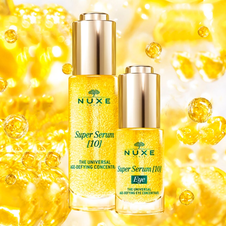 Nuxe Super Serum [10] Eye 15 ml anti-age øjenserum i guldflaske med en perleagtig gylden tekstur