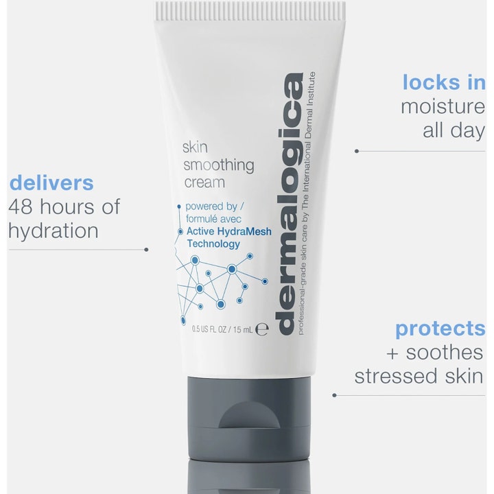Dermalogica Skin Smoothing Cream 50 ml fugtgivende ansigtscreme i hvid tube der lover 48 timers hydrering.
