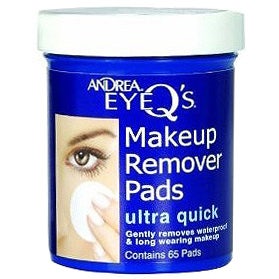 Andrea EyeQ's Makeup Remover Pads 65 stk fjerner makeup effektivt i en blå krukke med hvidt låg