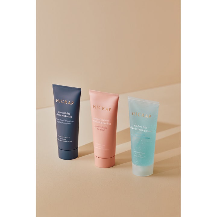 Hickap Niagara Falls Ultra-Hydrating Mask 100 ml fugtgivende ansigtsmaske i gennemsigtig tube med lyseblå gel