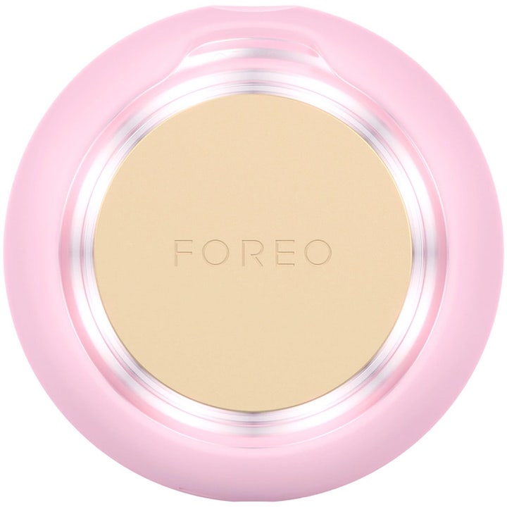 FOREO UFO™ 3 mini Pearl Pink 1 stk beauty tech med rund lyserød silikoneoverflade og guldplade