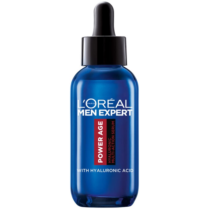 L'Oréal Men Expert Power Age Hyaluronic Multi-Action Serum 30ml fugtgivende serum i blå glasflaske med sort pipette