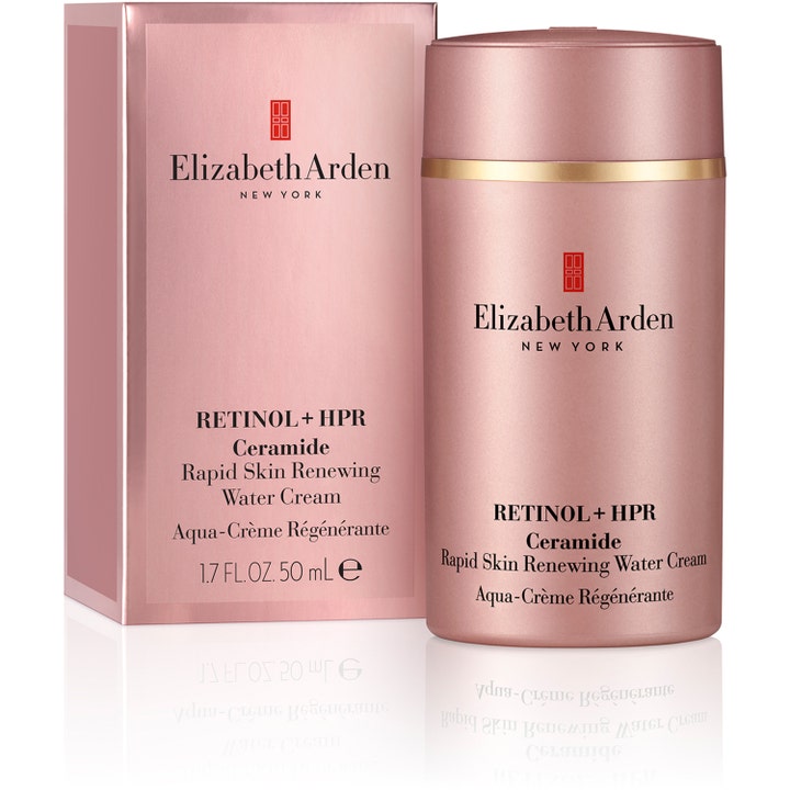 Elizabeth Arden Ceramide Retinol Water Cream 50 ml hudfornyende ansigtscreme i rosa pumpeflaske og æske
